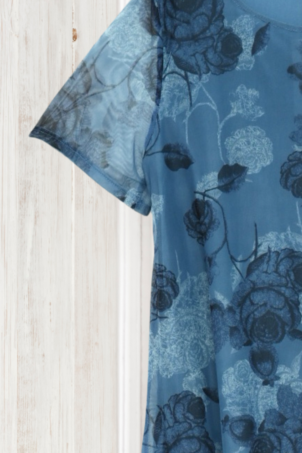 Josephine Dark Blue Irregular Floral Dress